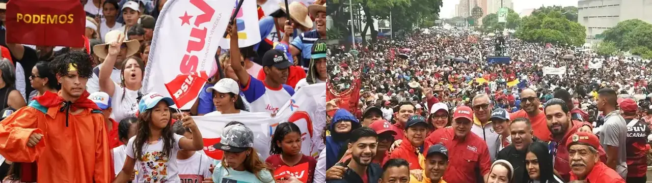 Stuðningsfólk Chávez minntist kosningasigurs hans í Caracas