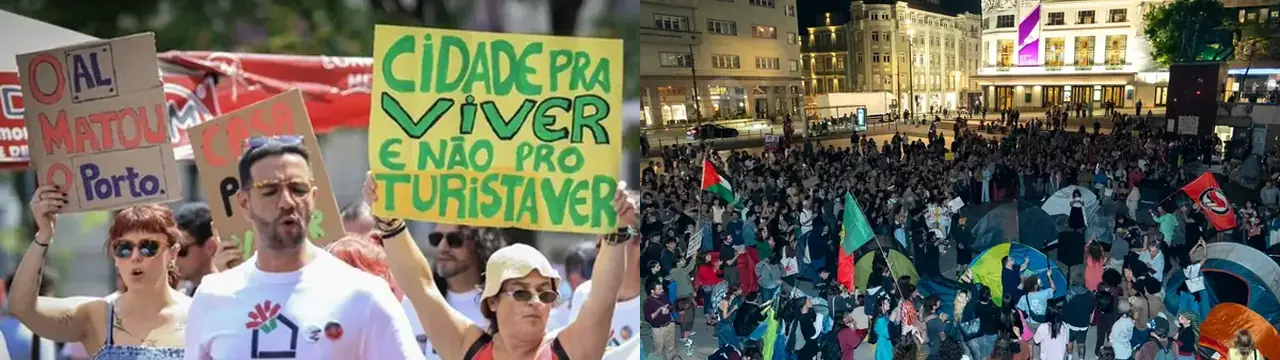 Lögregla reynir að binda enda á húsnæðismótmæli í Porto