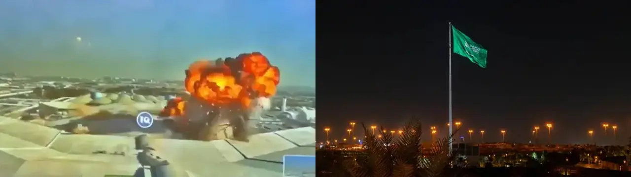 Tjón í Riyadh eftir að eldflaug var skotin niður