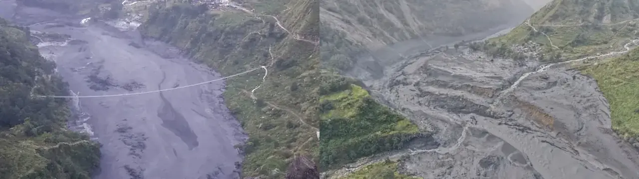Flóð í Nepal eyðilagði um 40 heimili; fimm er saknað