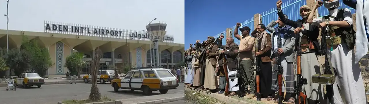 Yfirvöld segja tvo Houthi-eldflaugar hafa beinst að Aden-flugvelli