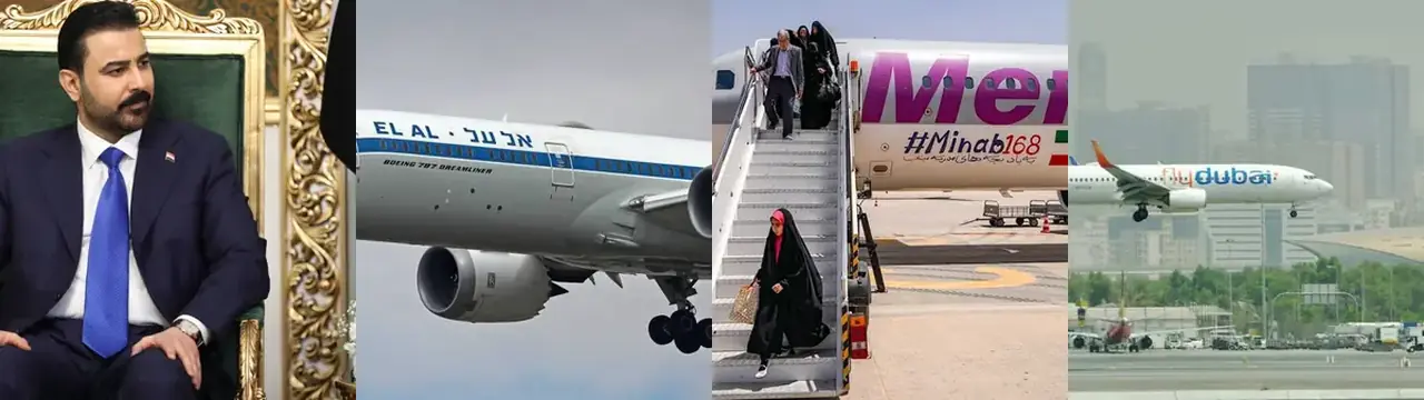 Írak heimilar írönskum flugfélögum flug til Najaf meðan Sameinuðu arabísku furstadæmin stöðva leyfi ísraelskra flugfélaga