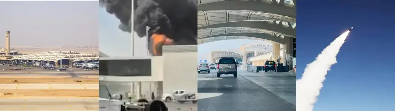 Yfirvöld segja 12 hafa látist í árás á flugvöll í Riyadh